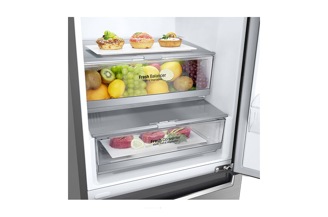 LG Hladnjak sa zamrzivačem u donjem dijelu, DoorCooling⁺™ tehnologija, kapacitet 341L, GBB71PZEFN, thumbnail 3