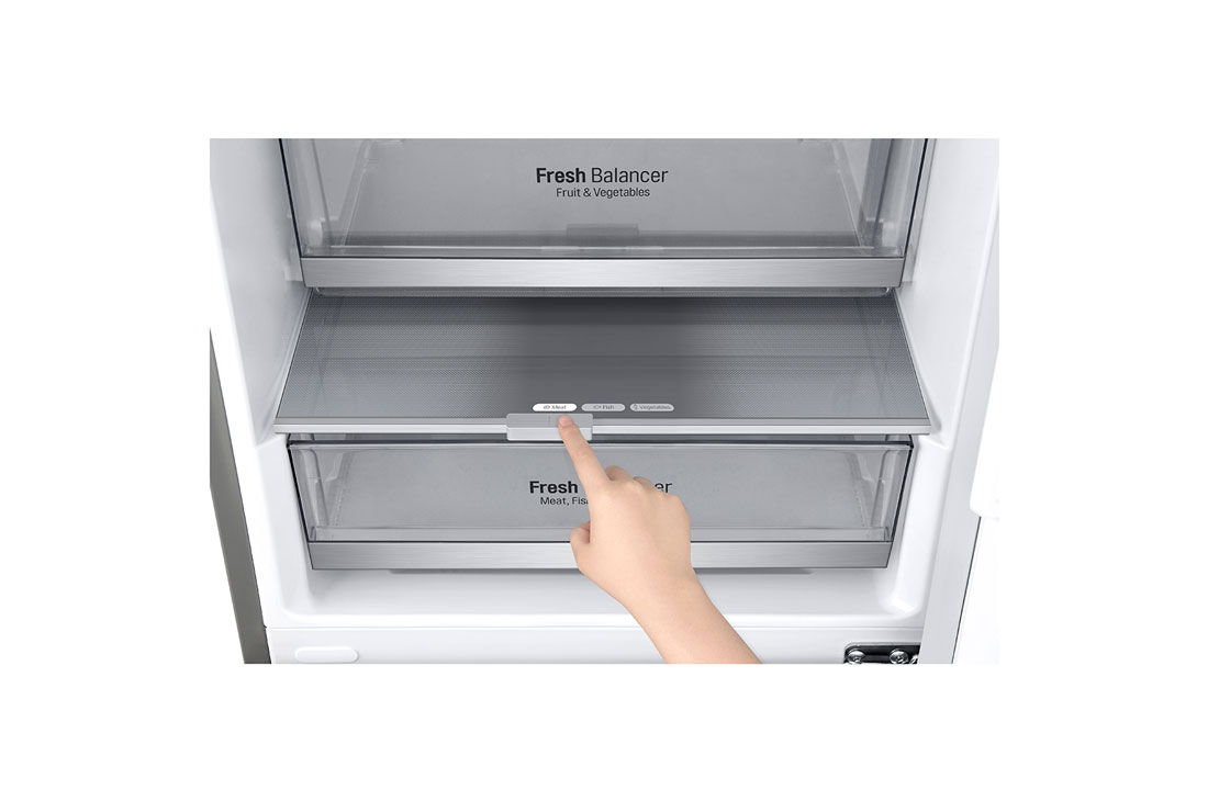 LG Hladnjak sa zamrzivačem u donjem dijelu, DoorCooling⁺™ i ThinQ™ tehnologija, kapacitet 384L, GBB72SADFN, thumbnail 11