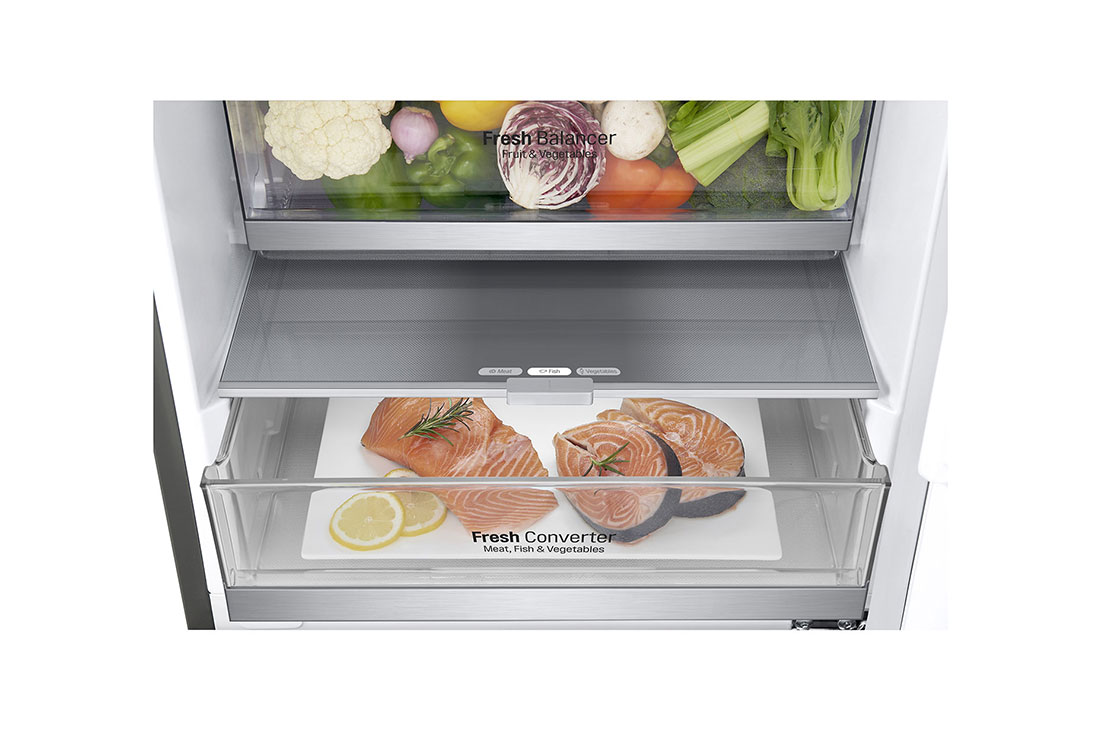 LG Hladnjak sa zamrzivačem u donjem dijelu, DoorCooling⁺™ i ThinQ™ tehnologija, kapacitet 340L, GBF71PZDMN, GBF71PZDMN, thumbnail 4