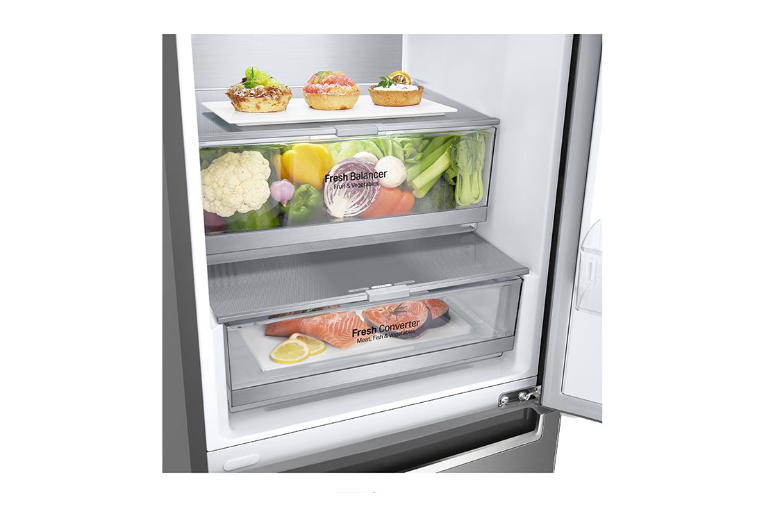 LG Hladnjak sa zamrzivačem u donjem dijelu, DoorCooling⁺™ i ThinQ™ tehnologija, kapacitet 384L, GBB72SAUGN, GBB72SAUGN, thumbnail 4