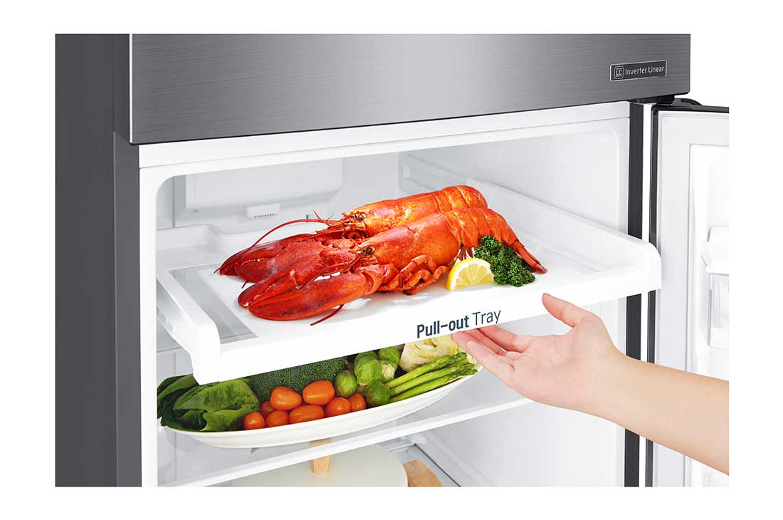 LG Hladnjak sa zamrzivačem u gornjem dijelu, DoorCooling+™ tehnologija, kapacitet 209L, GTB382PZCMD, thumbnail 8