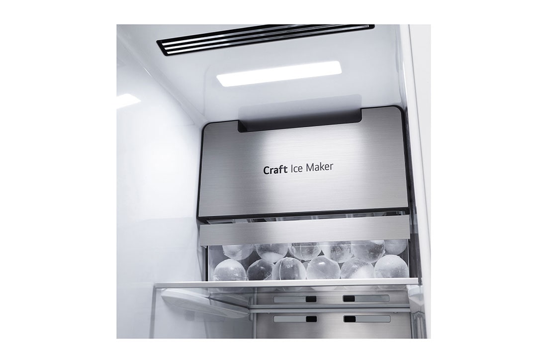 LG InstaView Door-in-Door™ Side-by-Side hladnjak, DoorCooling+™, Craft Ice™ i ThinQ™ tehnologija, kapacitet 635L, craft ice maker view, GSXV90MCDE, thumbnail 8