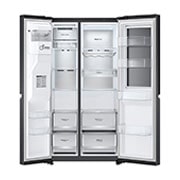 LG InstaView Door-in-Door™ Side-by-Side hladnjak, DoorCooling+™, Craft Ice™ i ThinQ™ tehnologija, kapacitet 635L, front open view, GSXV90MCDE, thumbnail 11