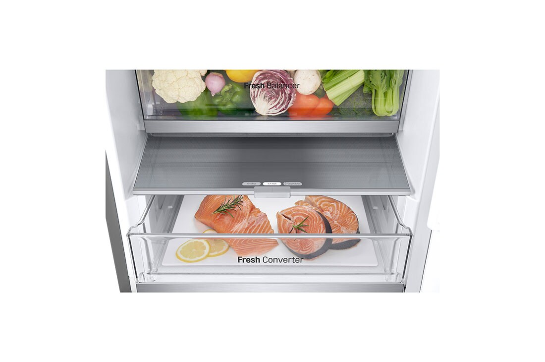 LG Hladnjak sa zamrzivačem u donjem dijelu, DoorCooling+™ tehnologija, kapacitet 387L, Ladica s hranom, GBV7280AMB, thumbnail 4