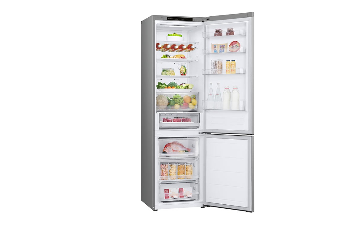 LG Hladnjak sa zamrzivačem u donjem dijelu, DoorCooling+™ tehnologija, kapacitet 387L, Otvorena lijeva vrata s pogledom na hranu, GBV3200DPY, thumbnail 11