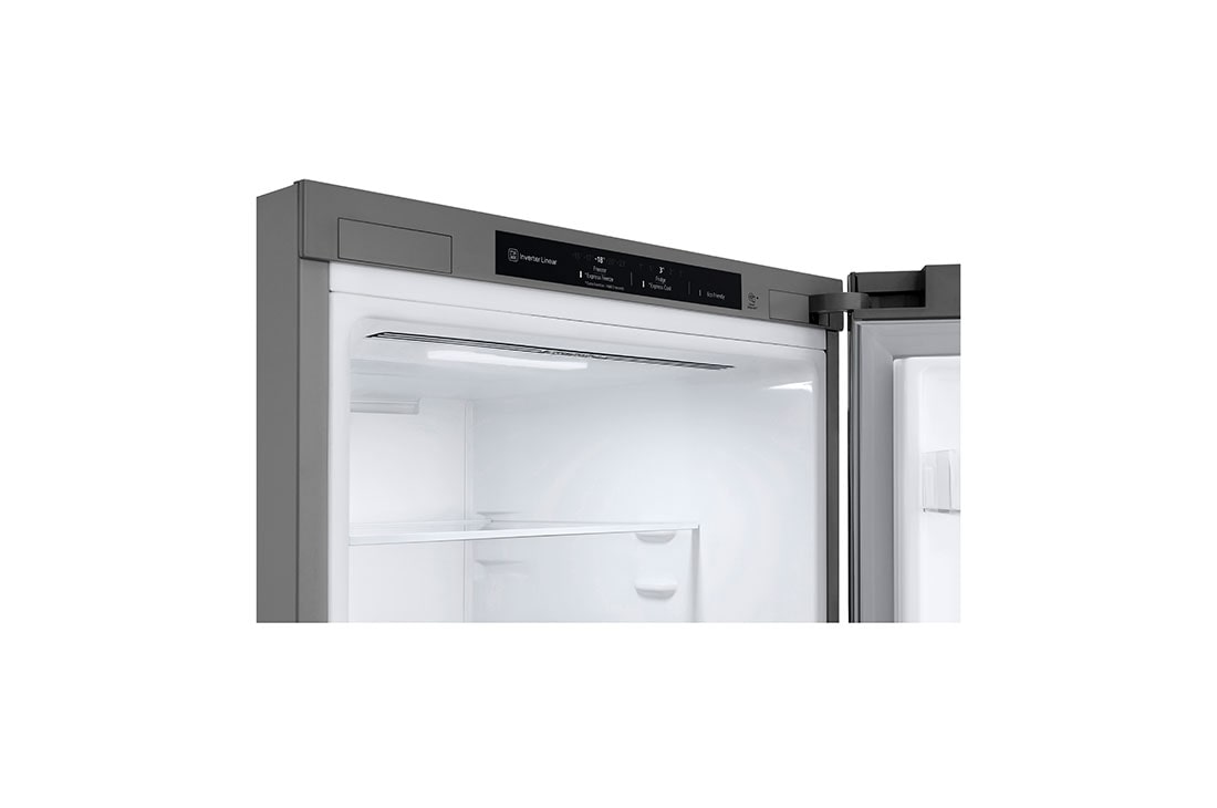 LG Hladnjak sa zamrzivačem u donjem dijelu, DoorCooling+™ tehnologija, kapacitet 387L, Pogled s detaljima ručke, GBV3200DPY, thumbnail 5