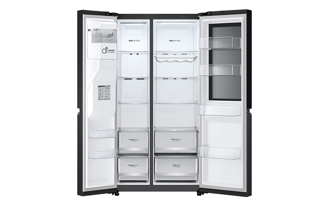 LG InstaView™ Side-by-Side hladnjak, DoorCooling+™ i ThinQ™ tehnologija, kapacitet 635L, Otvorena prednja vrata bez pogleda na hranu, GSGV80EPLD, thumbnail 4