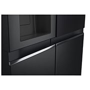 LG InstaView™ Side-by-Side hladnjak, DoorCooling+™ i ThinQ™ tehnologija, kapacitet 635L, Pogled s detaljima ručke, GSGV80EPLD, thumbnail 6