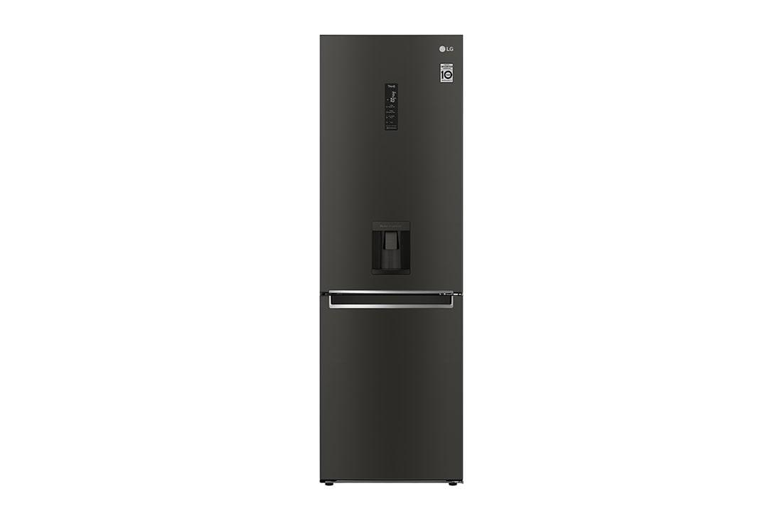 LG Hladnjak sa zamrzivačem u donjem dijelu, DoorCooling+™ i ThinQ™ tehnologija, kapacitet 341L, Pogled sprijeda, GBF61BLHMN