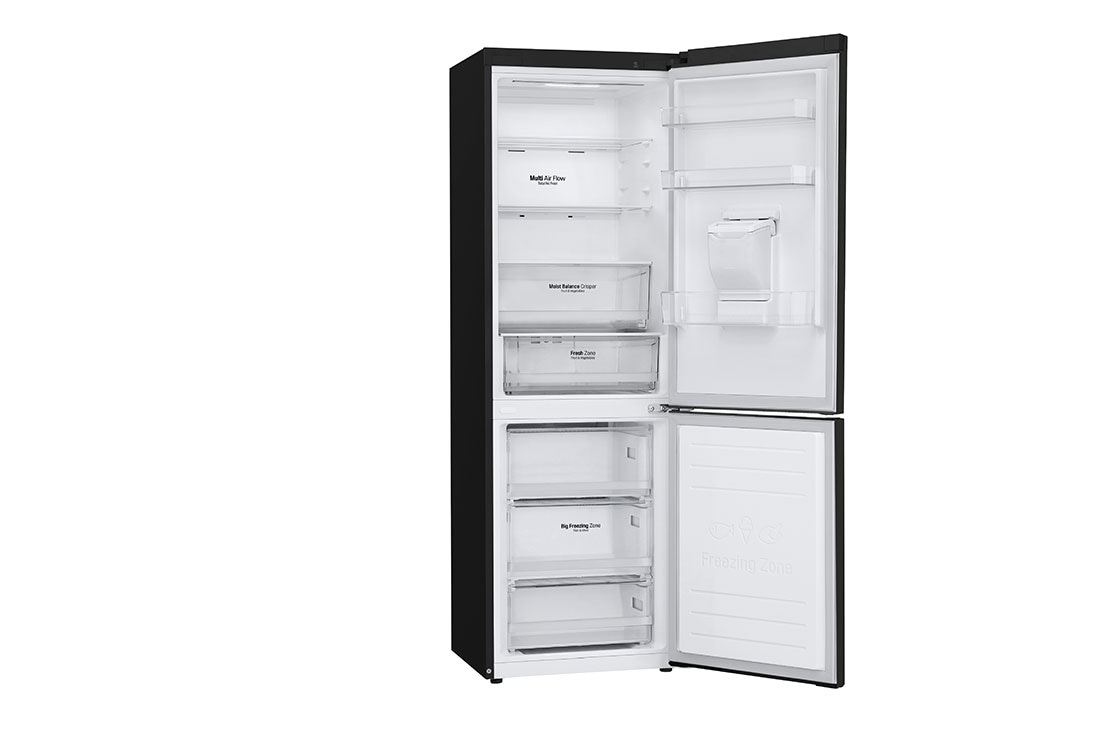 LG Hladnjak sa zamrzivačem u donjem dijelu, DoorCooling+™ i ThinQ™ tehnologija, kapacitet 341L, Otvorena lijeva vrata bez pogleda na hranu, GBF61BLHMN, thumbnail 11