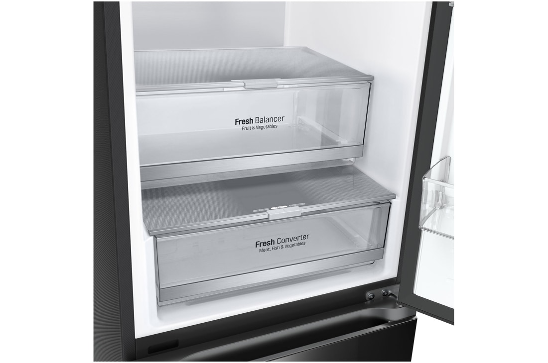 LG Hladnjak sa zamrzivačem u donjem dijelu, DoorCooling<sup>+</sup>™ tehnologija, kapacitet 387L, Prikaz detalja ladice, GBB72BM9DQ, thumbnail 10