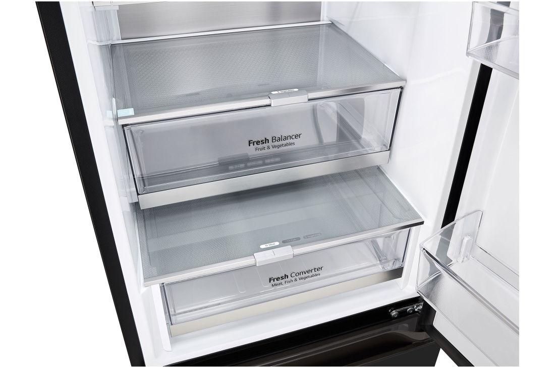 LG Hladnjak sa zamrzivačem u donjem dijelu, DoorCooling<sup>+</sup>™ tehnologija, kapacitet 387L, Prikaz detalja ladice, GBB72BM9DQ, thumbnail 11