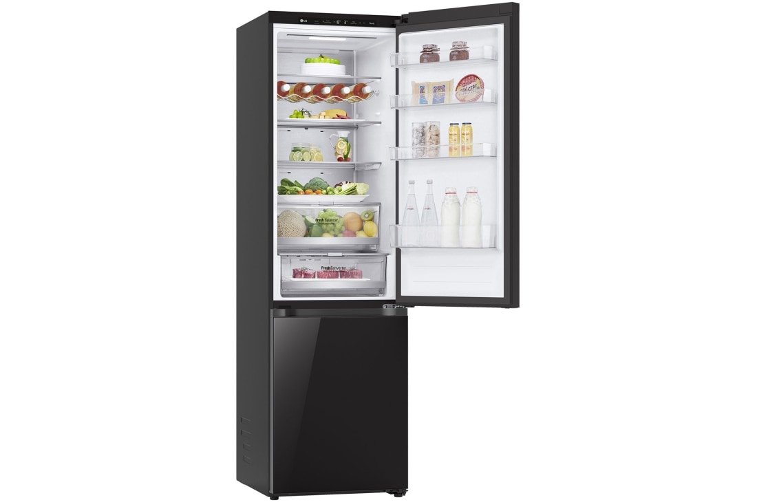 LG Hladnjak sa zamrzivačem u donjem dijelu, DoorCooling<sup>+</sup>™ tehnologija, kapacitet 387L, Otvorena lijeva vrata s pogledom na hranu, GBB72BM9DQ, thumbnail 13