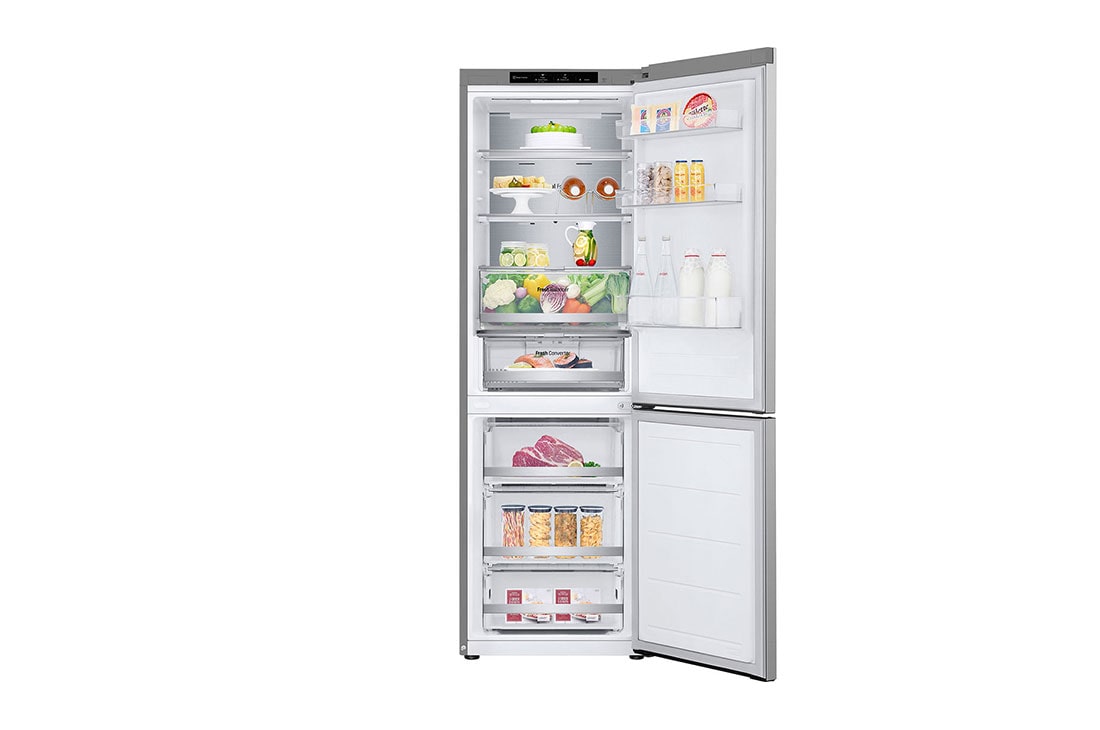 LG Hladnjak sa zamrzivačem u donjem dijelu, DoorCooling+™ tehnologija, kapacitet 344L, Otvorena prednja vrata s pogledom na hranu, GBV7180CPY, thumbnail 2