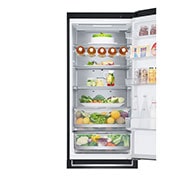 LG Hladnjak sa zamrzivačem u donjem dijelu s DoorCooling+™  tehnologijom, 384 L kapacitet, Prednja gornja vrata otvorena s pogledom na hranu, GBB72MCUGN, thumbnail 5