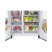 LG Side-by-Side hladnjak, DoorCooling+™ tehnologija, kapacitet 655L, Ladica s hranom, GSBV70PZTE, thumbnail 7