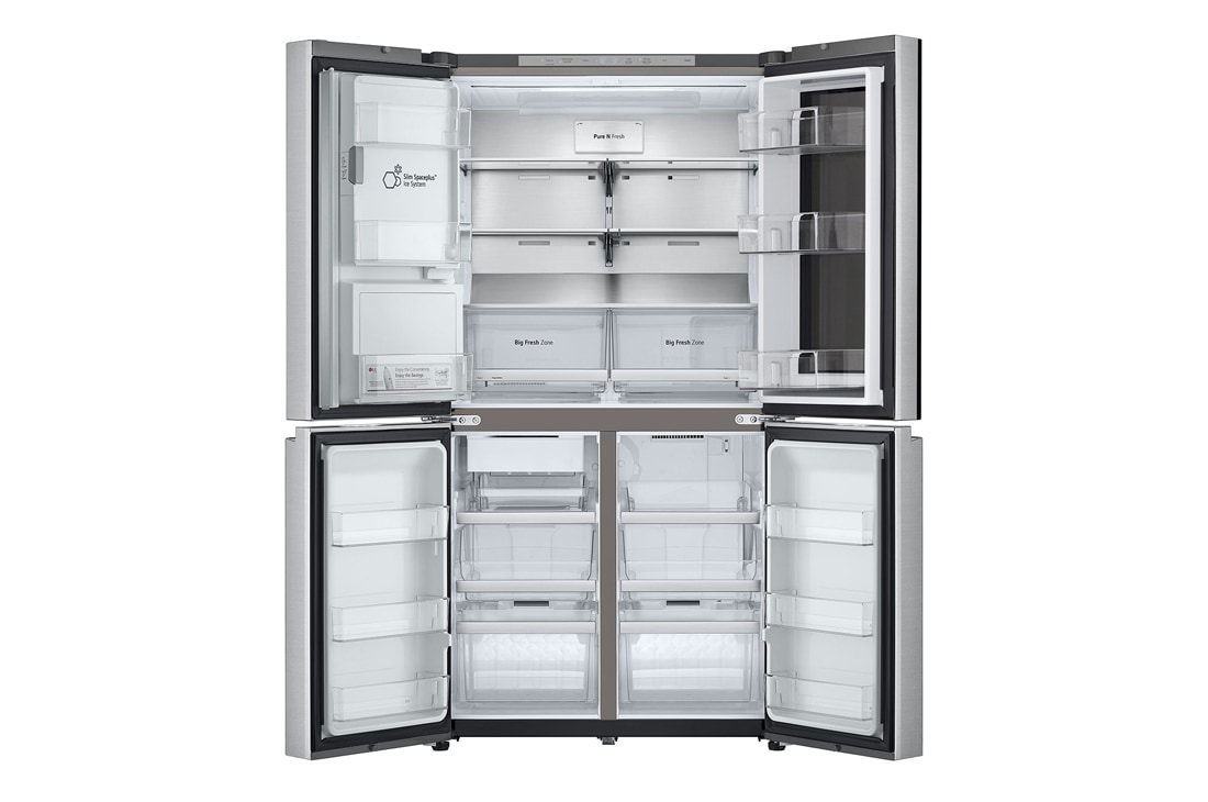 LG InstaView™ hladnjak s četiri vrata, DoorCooling+™, Craft Ice™ i ThinQ™ tehnologija, kapacitet 638L, Otvorena prednja vrata bez pogleda na hranu, GMG960MBEE, thumbnail 3
