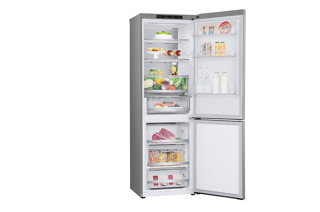 LG Hladnjak sa zamrzivačem u donjem dijelu, DoorCooling<sup>+</sup>™ tehnologija, kapacitet 344L, Otvorena lijeva vrata s pogledom na hranu, GBV7180DPY, thumbnail 12