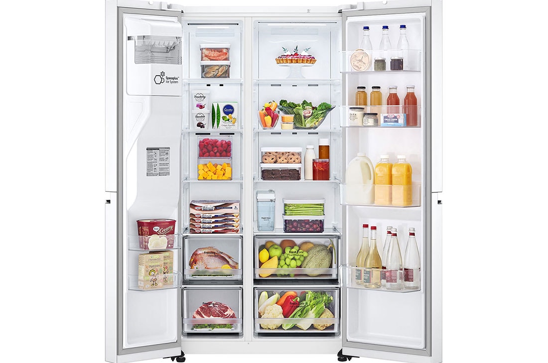 LG Side-by-Side hladnjak, DoorCooling+™ tehnologija, kapacitet 635L, Otvorena prednja vrata s pogledom na hranu, GSLV71SWTE, thumbnail 2