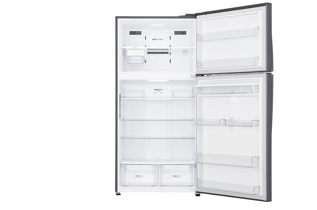 LG Hladnjak sa zamrzivačem u gornjem dijelu, DoorCooling+™ i ThinQ™ tehnologija, kapacitet 592L, Otvorena prednja vrata bez pogleda na hranu, GTF916PZPED, thumbnail 3