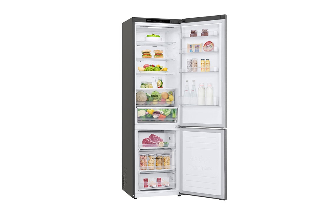 LG Hladnjak sa zamrzivačem u donjem dijelu, DoorCooling+™ tehnologija, kapacitet 384L, Otvorena lijeva vrata s pogledom na hranu, GBP62PZNCN1, thumbnail 13