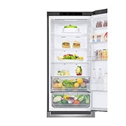 LG Hladnjak sa zamrzivačem u donjem dijelu, DoorCooling+™ tehnologija, kapacitet 384L, Prednja gornja vrata otvorena s pogledom na hranu, GBP62PZNCN1, thumbnail 10