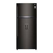 LG Hladnjak sa zamrzivačem u gornjem dijelu, DoorCooling+™ i ThinQ™ tehnologija, kapacitet 509L, Pogled sprijeda, GTF744BLPED, thumbnail 1
