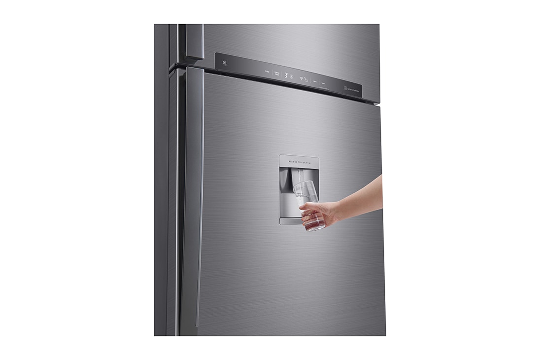 LG Hladnjak sa zamrzivačem u gornjem dijelu, DoorCooling+™ i ThinQ™ tehnologija, kapacitet 509L, Ladica s hranom, GTF744PZPED, thumbnail 4