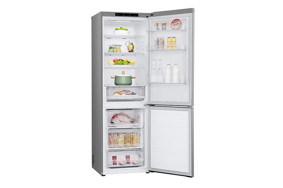 LG Hladnjak sa zamrzivačem u donjem dijelu, DoorCooling+™ tehnologija, kapacitet 344L, Otvorena lijeva vrata s pogledom na hranu, GBV21L0EPY, thumbnail 12