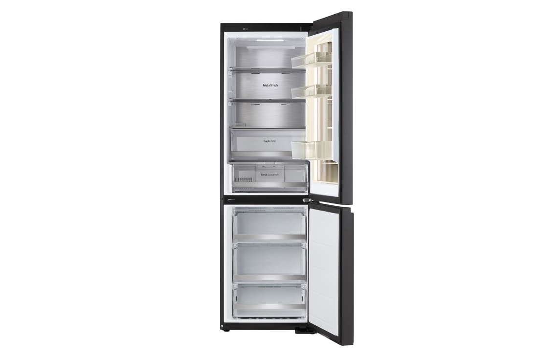 LG InstaView™ hladnjak sa zamrzivačem u donjem dijelu, DoorCooling⁺™ i ThinQ™ tehnologija, kapacitet 349L, Otvorena prednja vrata bez pogleda na hranu, GBG7190CEV, thumbnail 3