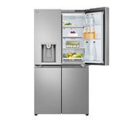 LG Multi-Door hladnjak, ThinQ™ tehnologija, kapacitet 637L, Prednja gornja vrata otvorena s pogledom na hranu, GML960PYFE, thumbnail 6