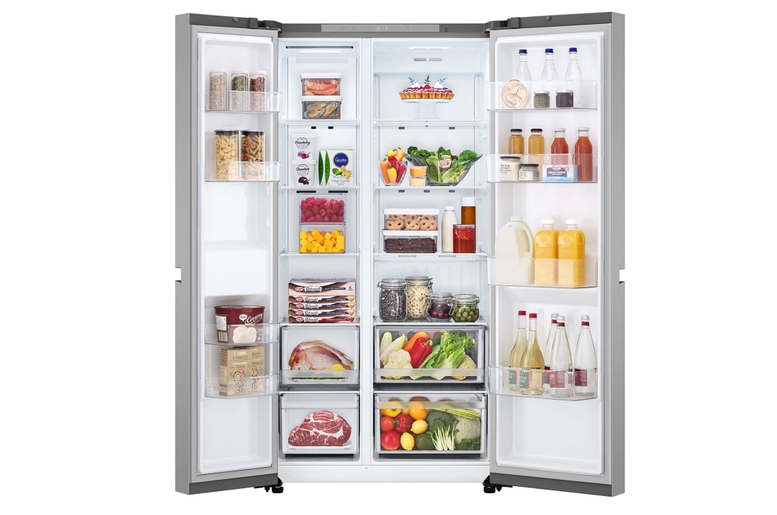 LG Side-by-Side hladnjak, kapacitet 664L, Otvorena prednja vrata s pogledom na hranu, GSBC40PYPE, thumbnail 3