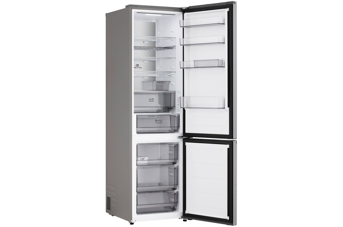 LG Hladnjak sa zamrzivačem u donjem dijelu, DoorCooling+™ i ThinQ™ tehnologija, kapacitet 375L, Otvorena lijeva vrata s pogledom na hranu, GBBS524CPY, thumbnail 11