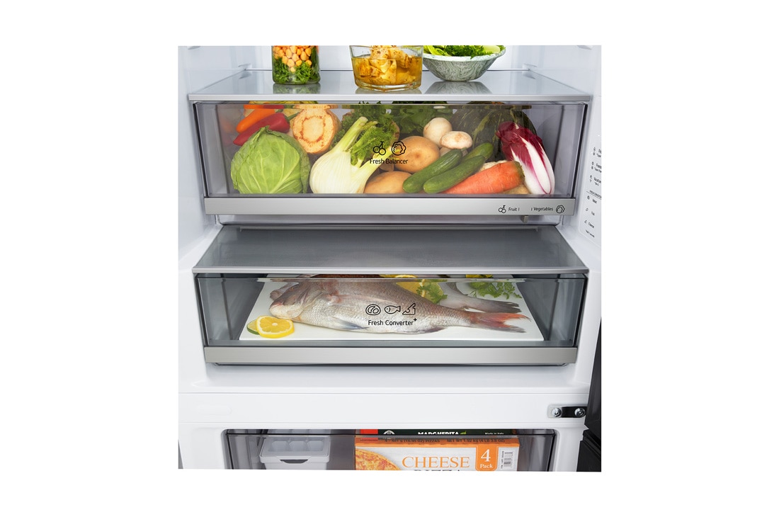 LG Hladnjak sa zamrzivačem u donjem dijelu, DoorCooling+™ i ThinQ™ tehnologija, kapacitet 465L, Otvorena lijeva vrata bez pogleda na hranu, GBBW322CPY, thumbnail 12