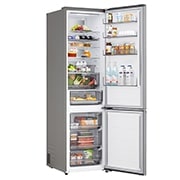 LG Hladnjak sa zamrzivačem u donjem dijelu, DoorCooling+™ i ThinQ™ tehnologija, kapacitet 375L, Otvorena lijeva vrata s pogledom na hranu, GBBS525CPY, thumbnail 11