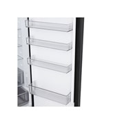 LG Hladnjak sa zamrzivačem u donjem dijelu, DoorCooling+™ i ThinQ™ tehnologija, kapacitet 375L, Pogled sa strane, GBBSJ2CCEP, thumbnail 9