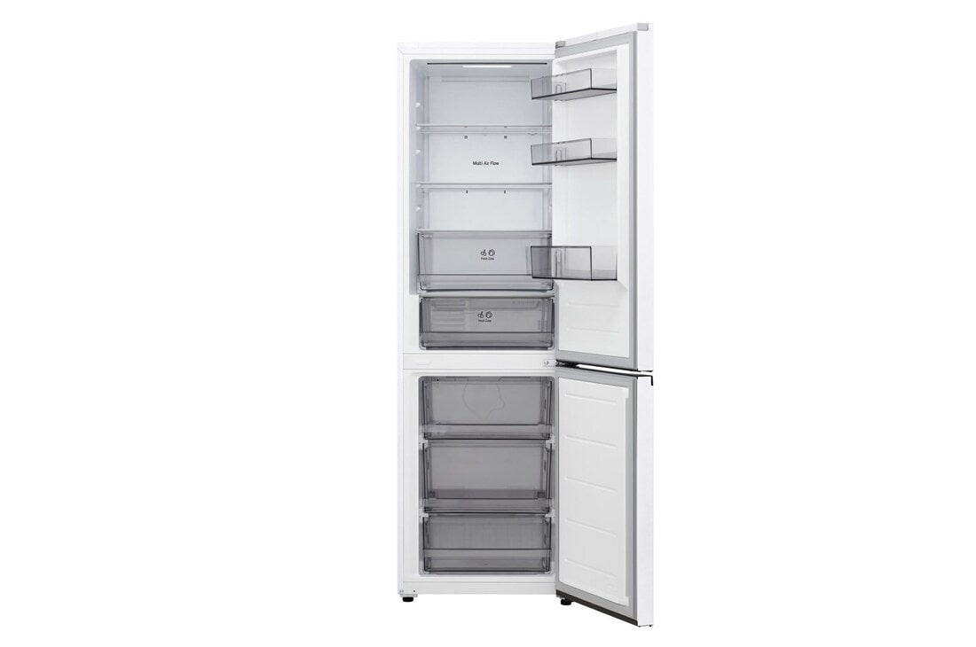 LG Hladnjak sa zamrzivačem u donjem dijelu, DoorCooling+™ i ThinQ™ tehnologija, kapacitet 333L, Otvorena prednja vrata bez pogleda na hranu, GBBSJ10ESW, thumbnail 2