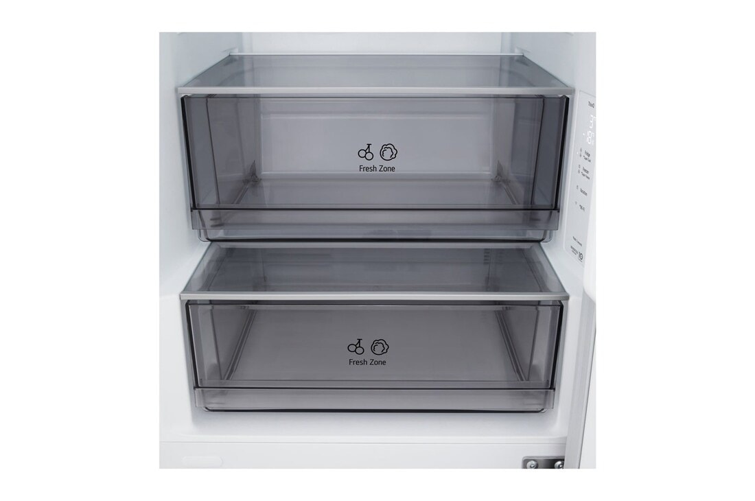 LG Hladnjak sa zamrzivačem u donjem dijelu, DoorCooling+™ i ThinQ™ tehnologija, kapacitet 333L, Pogled s desne strane, GBBSJ10ESW, thumbnail 10