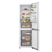 LG Hladnjak sa zamrzivačem u donjem dijelu, DoorCooling+™ i ThinQ™ tehnologija, kapacitet 333L, Otvorena prednja vrata s pogledom na hranu, GBBSJ10ESW, thumbnail 3