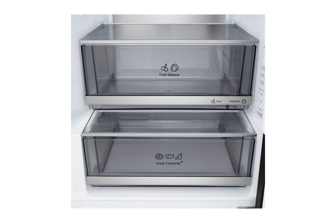 LG Hladnjak sa zamrzivačem u donjem dijelu, DoorCooling+™ i ThinQ™ tehnologija, kapacitet 375L, Pogled na posudu za led 1, GBBS726CMB, thumbnail 8