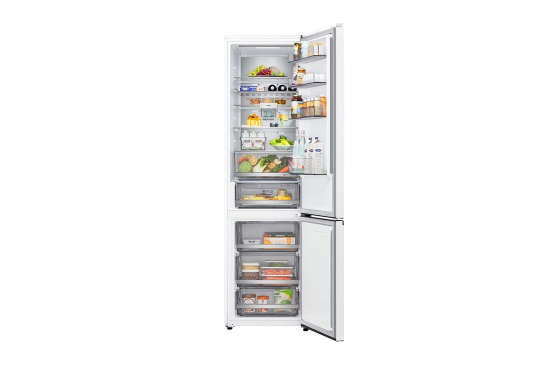 LG Hladnjak sa zamrzivačem u donjem dijelu, DoorCooling+™ i ThinQ™ tehnologija, kapacitet 375L, Otvorena prednja vrata bez pogleda na hranu, GBBS726CSW, thumbnail 3