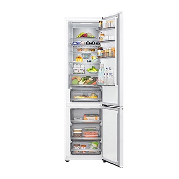 LG Hladnjak sa zamrzivačem u donjem dijelu, DoorCooling+™ i ThinQ™ tehnologija, kapacitet 375L, Otvorena prednja vrata bez pogleda na hranu, GBBS726CSW, thumbnail 3