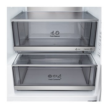 LG Hladnjak sa zamrzivačem u donjem dijelu, DoorCooling+™ i ThinQ™ tehnologija, kapacitet 375L, Prikaz detalja ladice, GBBS726CSW, thumbnail 11