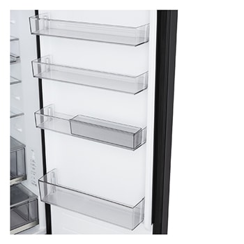 LG Hladnjak sa zamrzivačem u donjem dijelu, DoorCooling+™ i ThinQ™ tehnologija, kapacitet 375L, Pogled sa strane, GBBS726CEV, thumbnail 9