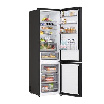 LG Hladnjak sa zamrzivačem u donjem dijelu, DoorCooling+™ i ThinQ™ tehnologija, kapacitet 375L, Pogled sa strane, GBBS726CEV, thumbnail 10