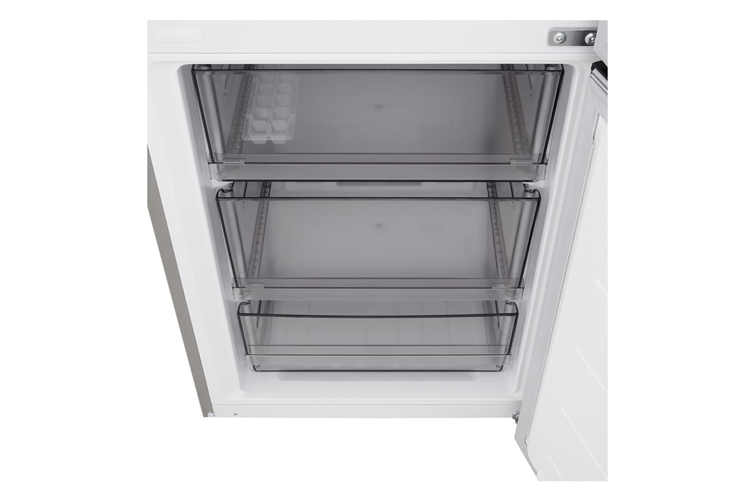 LG Hladnjak sa zamrzivačem u donjem dijelu, DoorCooling+™ i ThinQ™ tehnologija, kapacitet 375L, Otvorena lijeva vrata s pogledom na hranu, GBBSJ10EPY, thumbnail 9