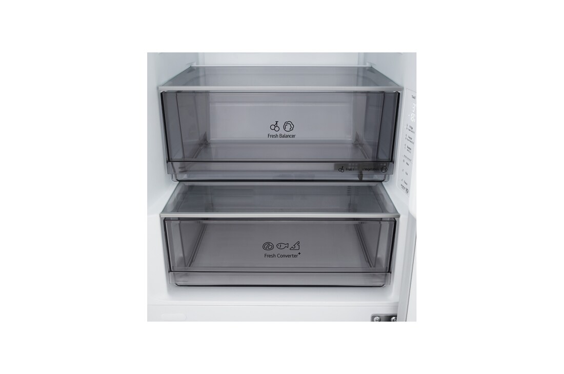 LG Hladnjak sa zamrzivačem u donjem dijelu, DoorCooling+™ i ThinQ™ tehnologija, kapacitet 333L, Pogled s detaljima ručke, GBBS312APY, thumbnail 10