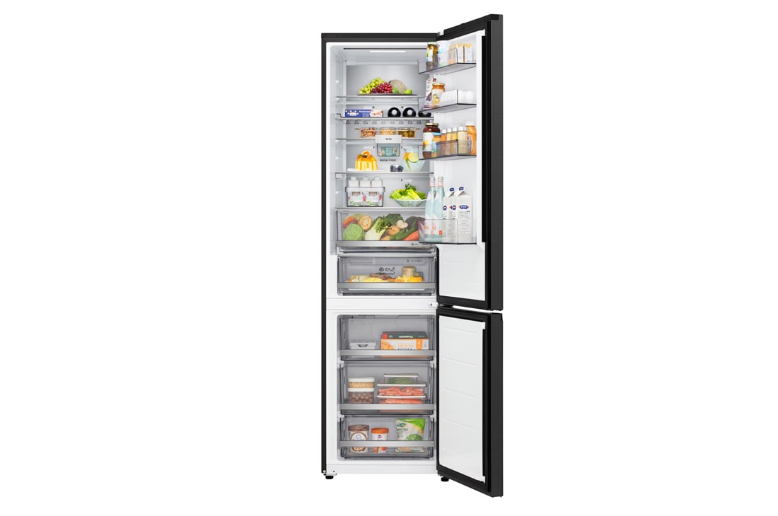 LG Hladnjak sa zamrzivačem u donjem dijelu, DoorCooling+™ i ThinQ™ tehnologija, kapacitet 375L, Otvorena prednja vrata s pogledom na hranu, GBBS726AEV, thumbnail 3