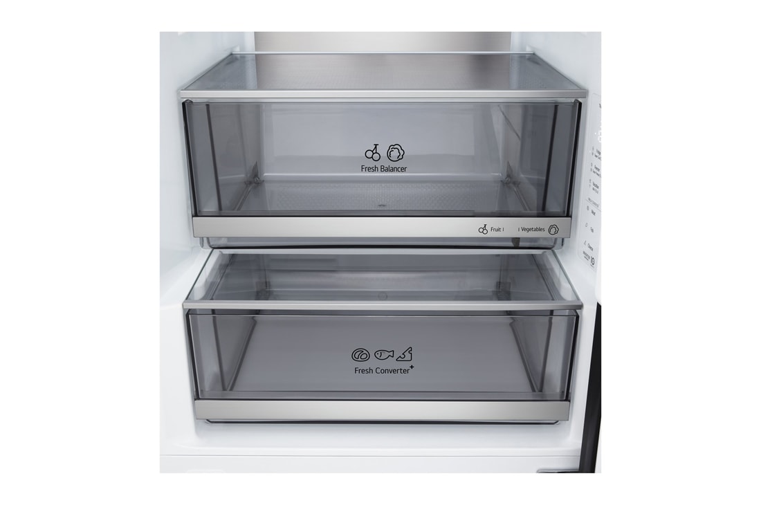 LG Hladnjak sa zamrzivačem u donjem dijelu, DoorCooling+™ i ThinQ™ tehnologija, kapacitet 375L, Bočni pogled, GBBS726AEV, thumbnail 8