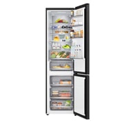 LG Hladnjak sa zamrzivačem u donjem dijelu, DoorCooling+™ i ThinQ™ tehnologija, kapacitet 375L, Otvorena prednja vrata s pogledom na hranu, GBBS726AEV, thumbnail 3